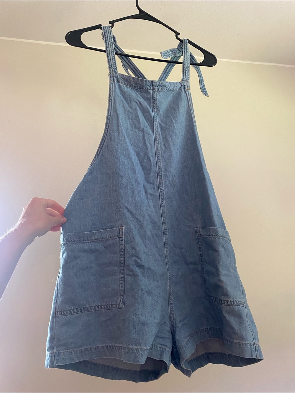 Casual Light Blue Denim Romper